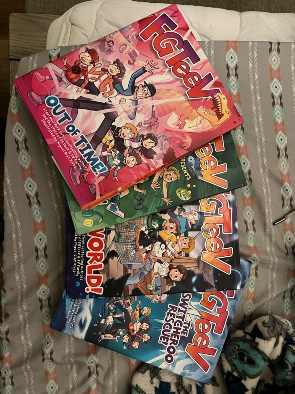 Kids FGTeev Graphic Novel Bundle - Pink, Green, Blue Covers